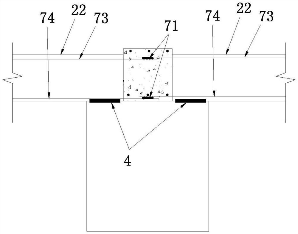 Prefabricated floor slab small-slope roof structure, construction method and prefabricated floor slab