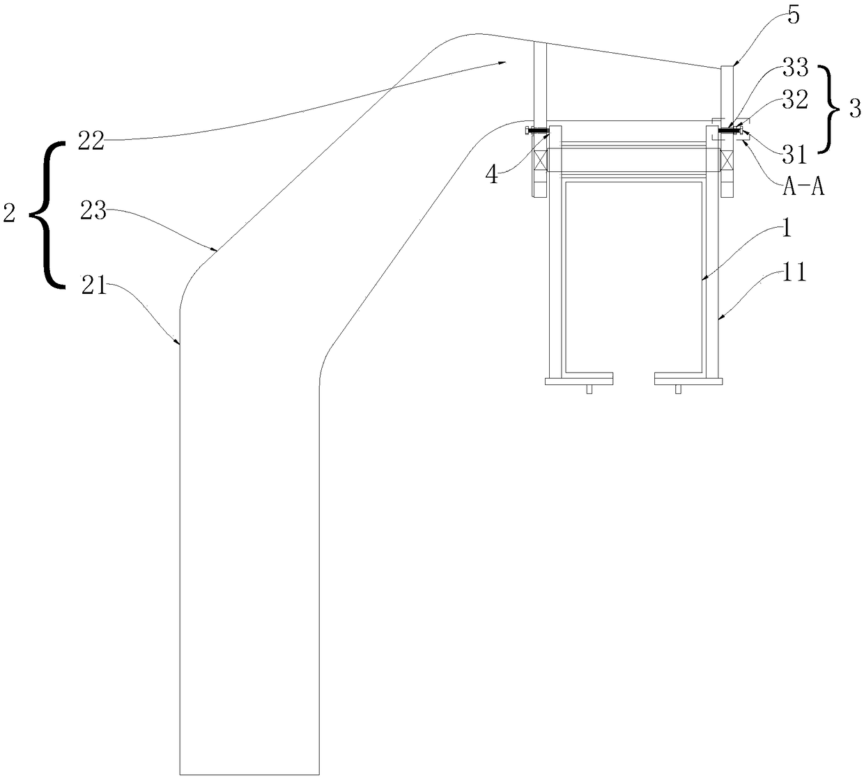 Limiting device for air rail transit system and air rail transit system