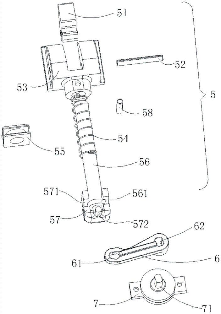 Lock body inclined tongue buffer structure