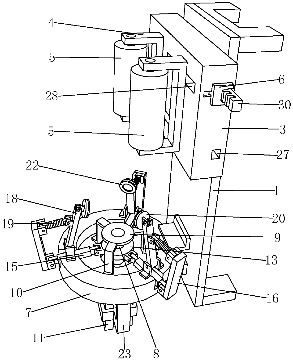 An operating table for processing metal pipe fittings