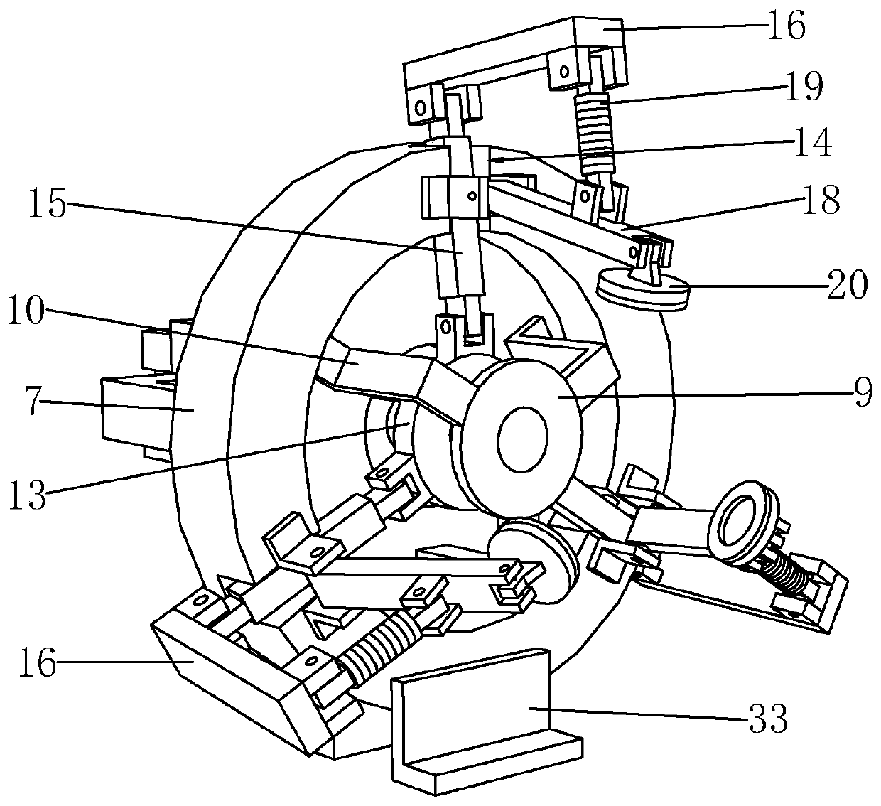 An operating table for processing metal pipe fittings