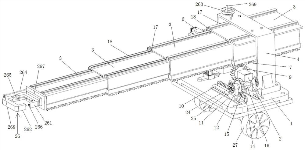 An unmanned high-altitude strapping machine with rack and pinion meshing transmission and its use method