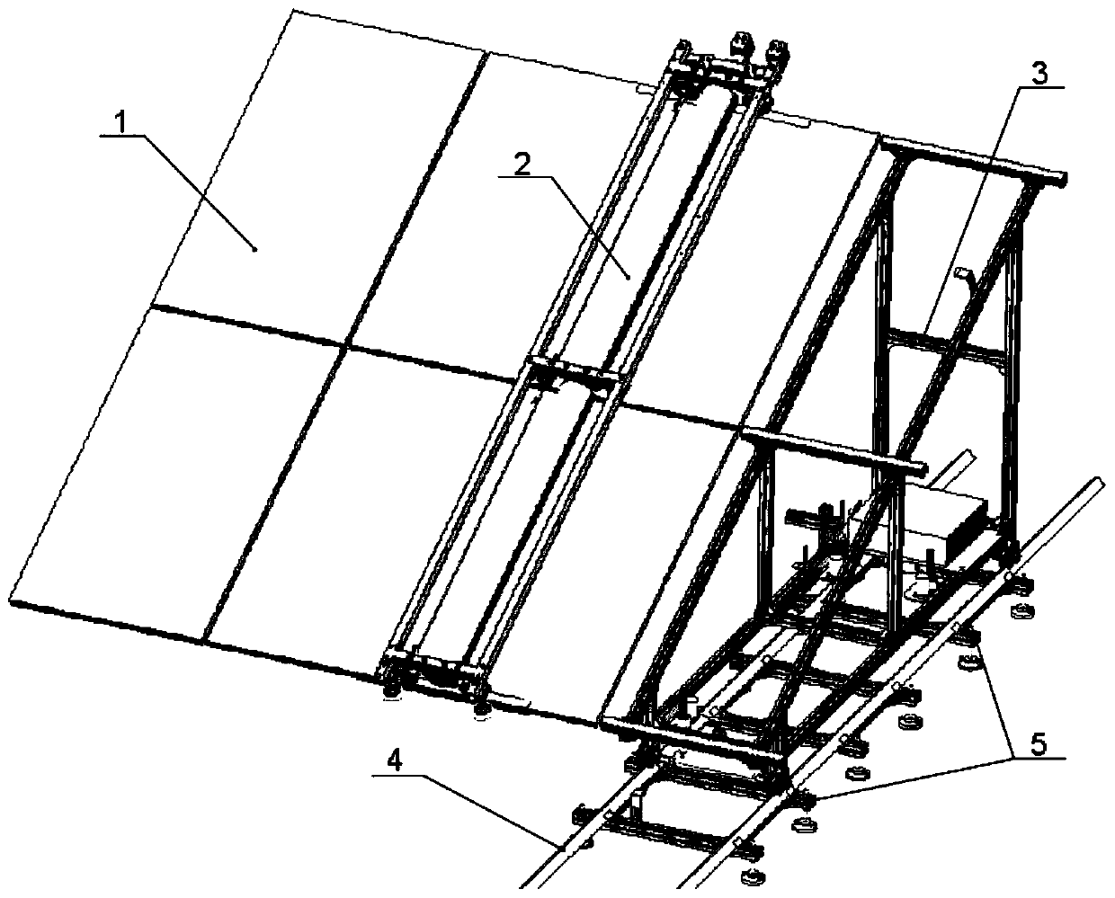 Downward locking device used for transport trolley for photovoltaic module cleaning robot