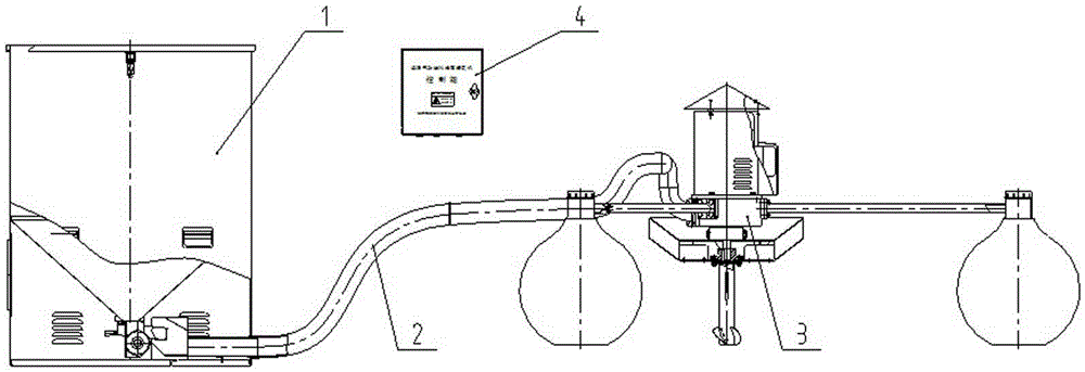 Remote pneumatic feed feeding aerator