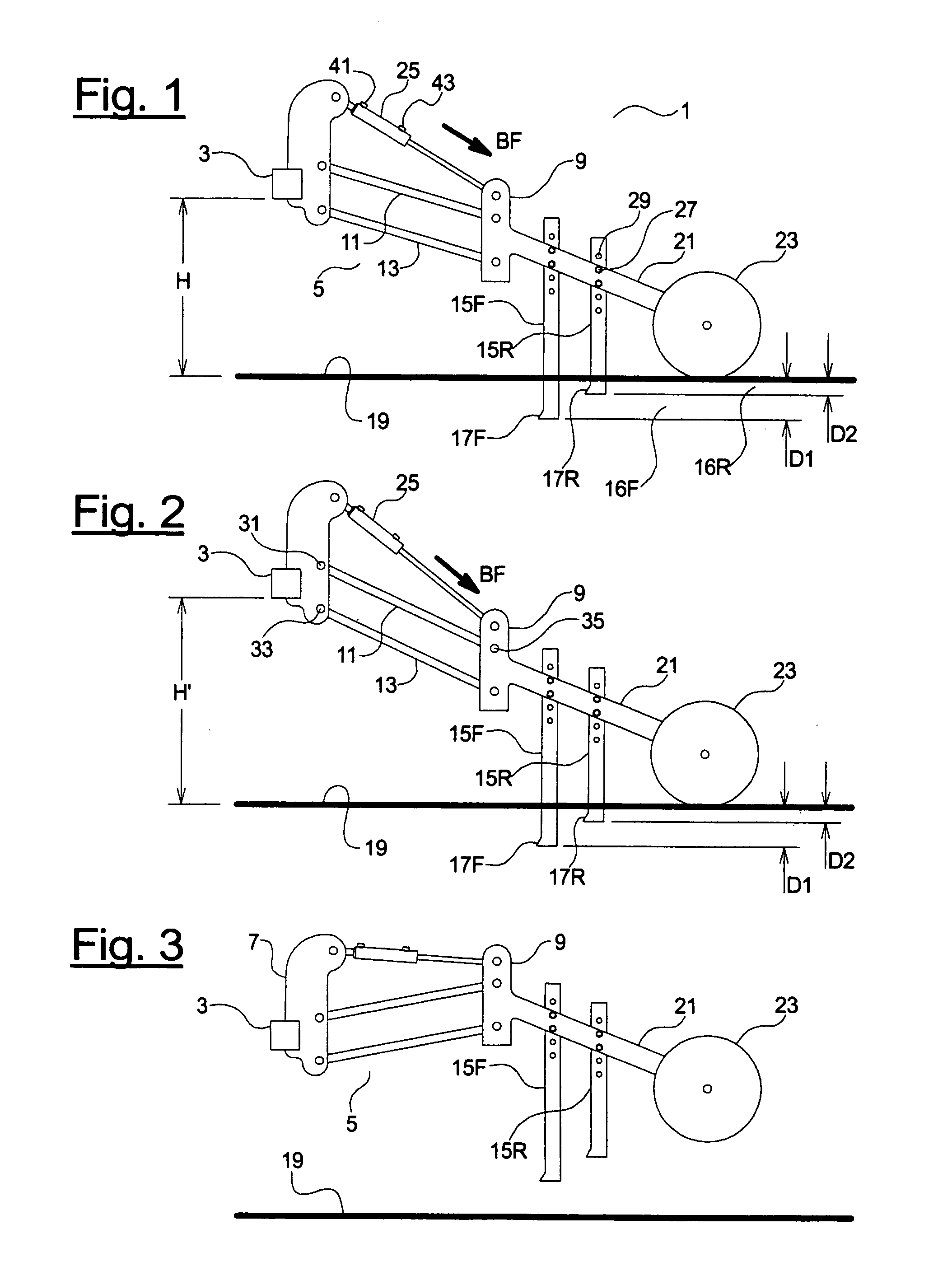 Parallel link trailing arm for seeders