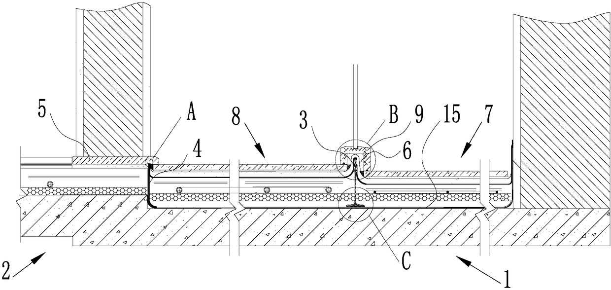 Waterproof system and construction method for toilet