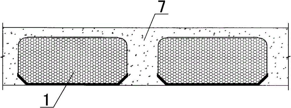 Light material filling piece with hard base