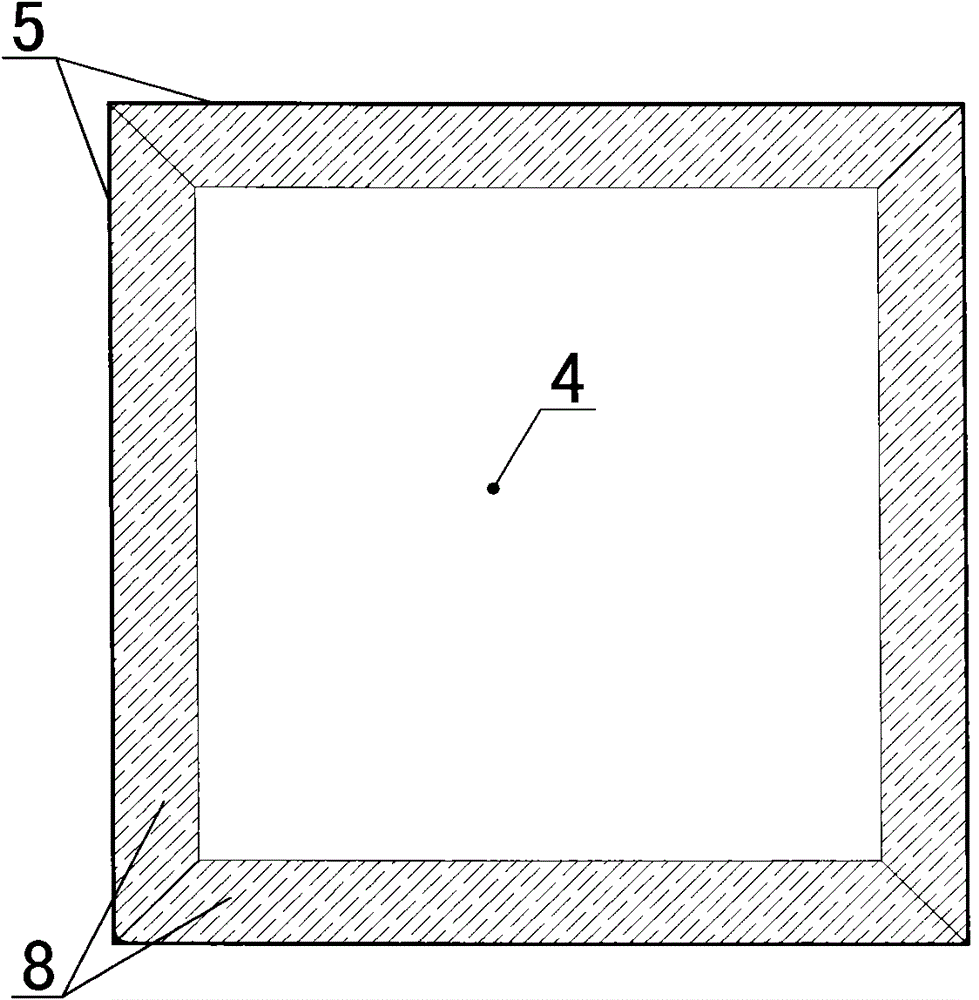 Light material filling piece with hard base