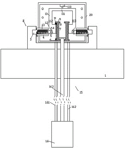 Building material lifting device using limiting sensor