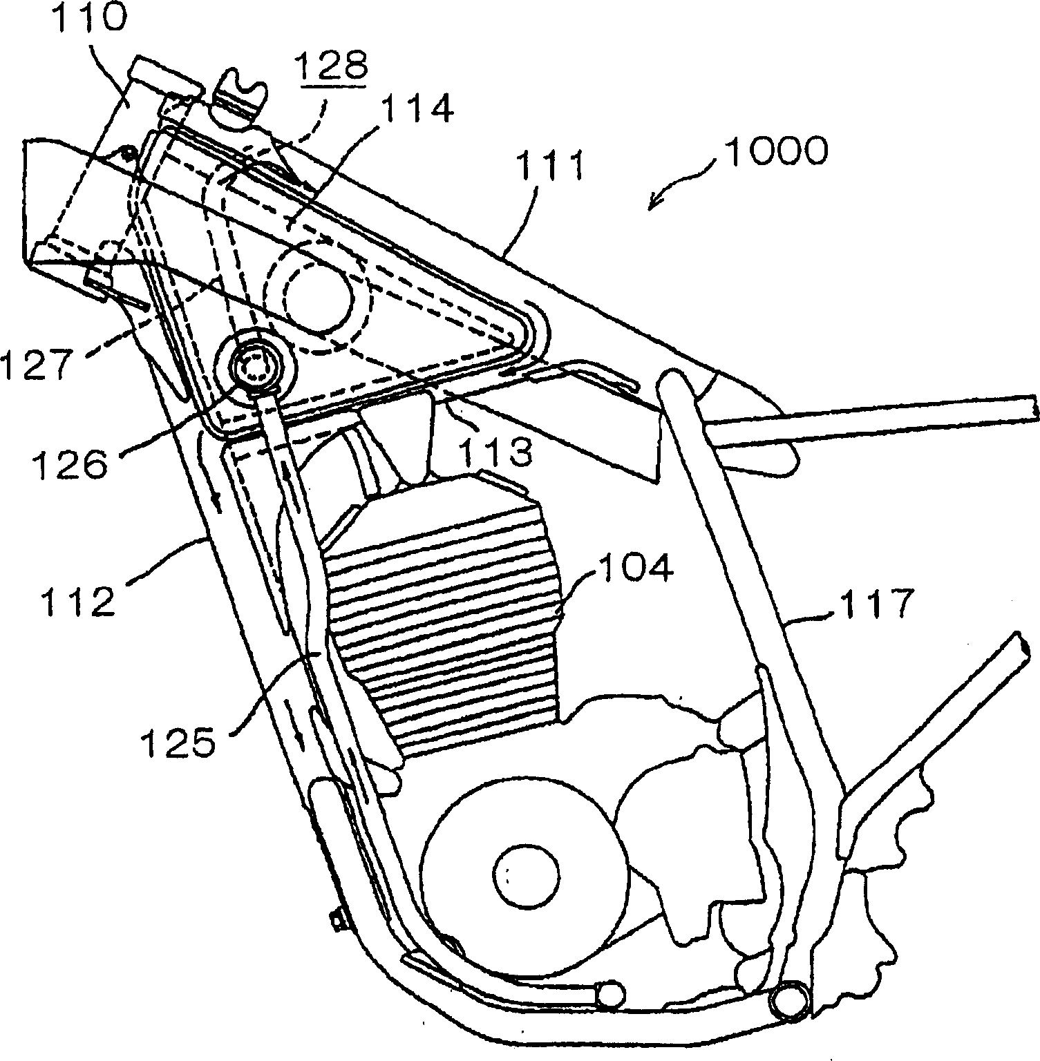 Method of manufacturing motorcycle and tank-in frame of motorcycle