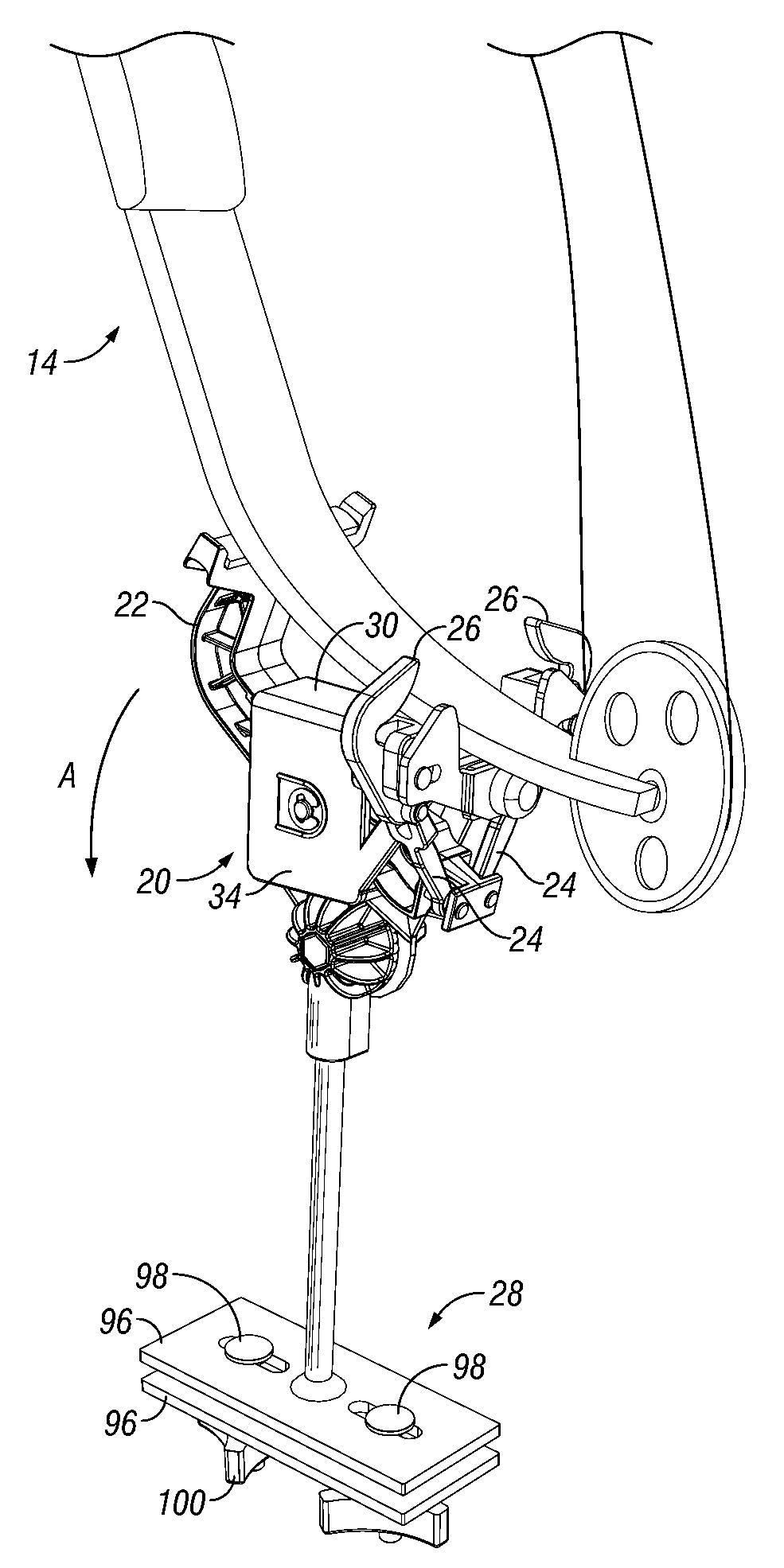 Device and method for securing a bow