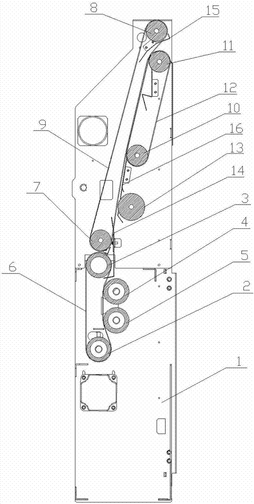 Vertical folding mechanism of drawing folding machine