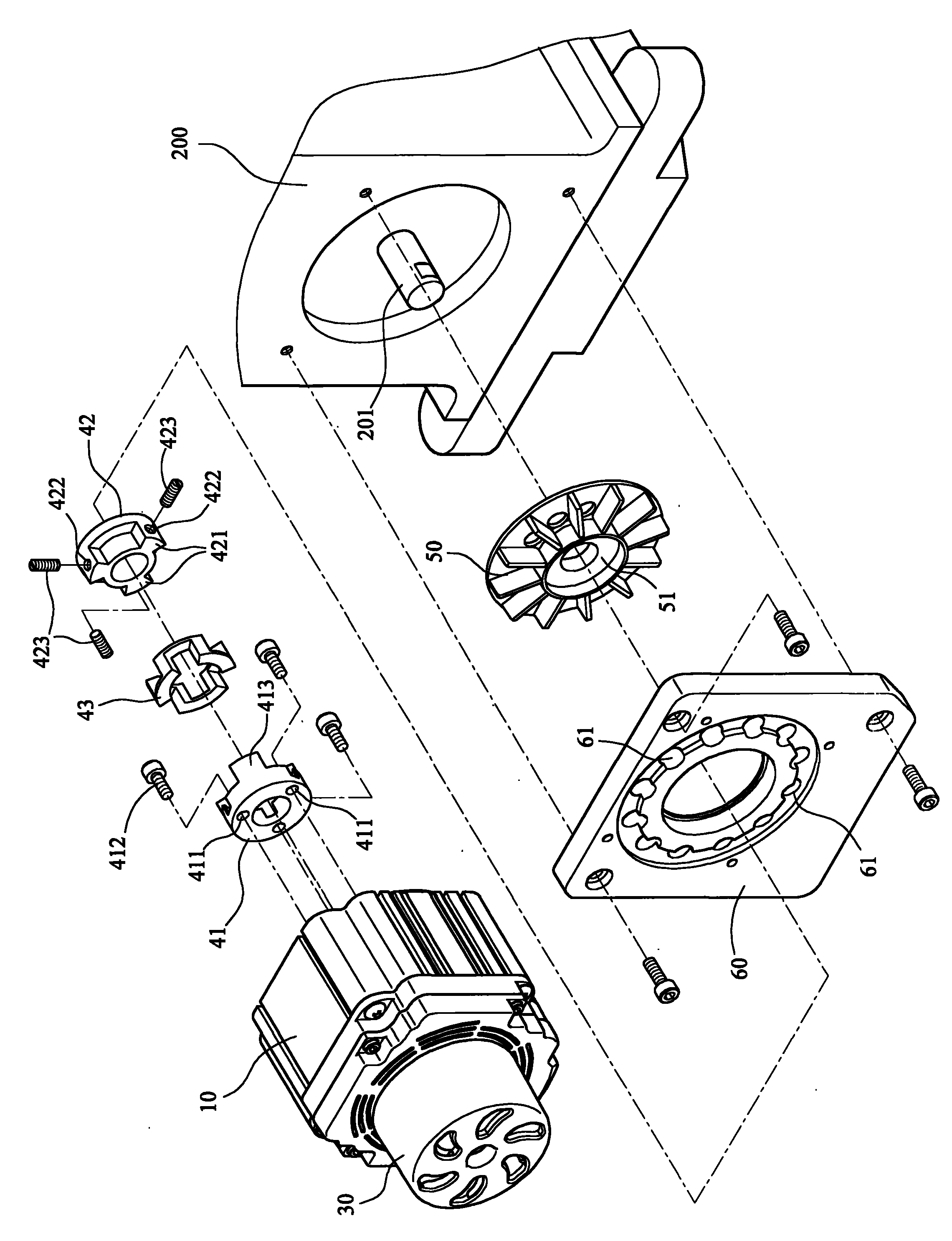 Assembly structure of motor