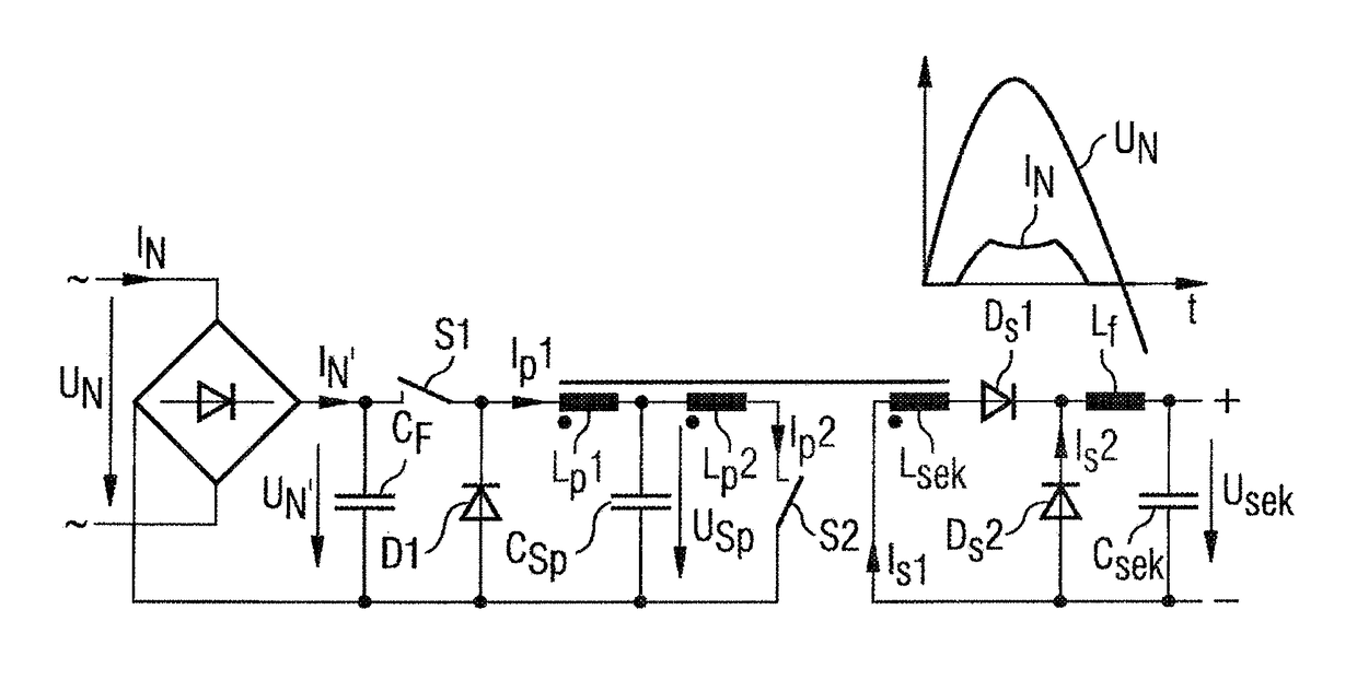 Flux converter with power factor correction