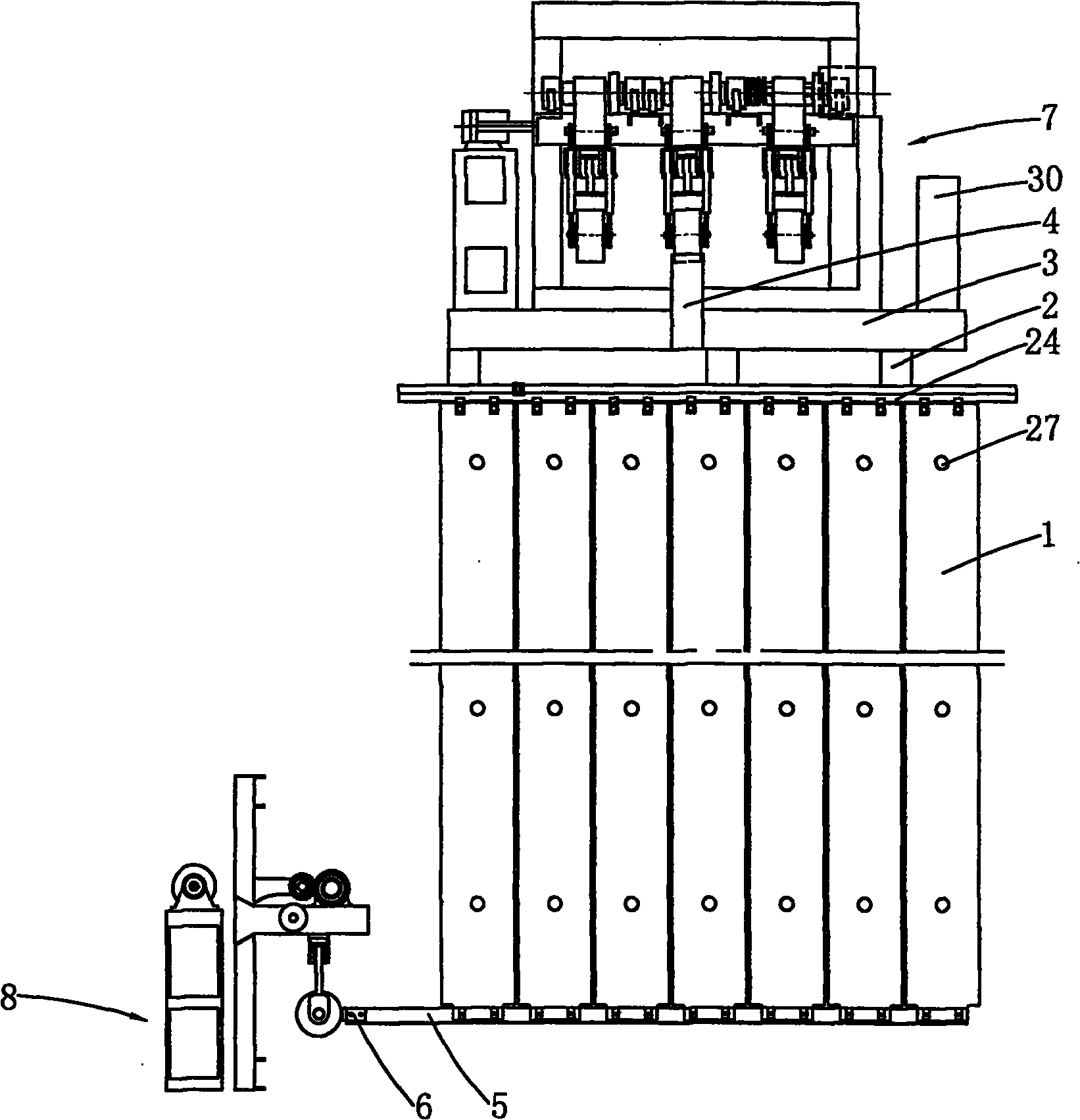 Top and bottom composite rapping electric dust collector with variable rapping strength