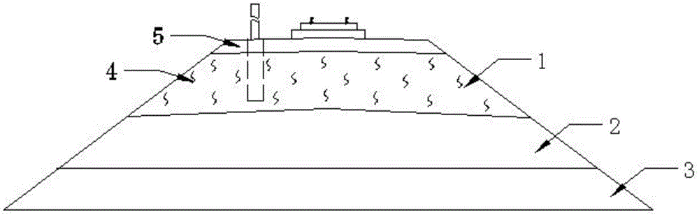 Railway glass fiber ribbed loess roadbed and construction method thereof