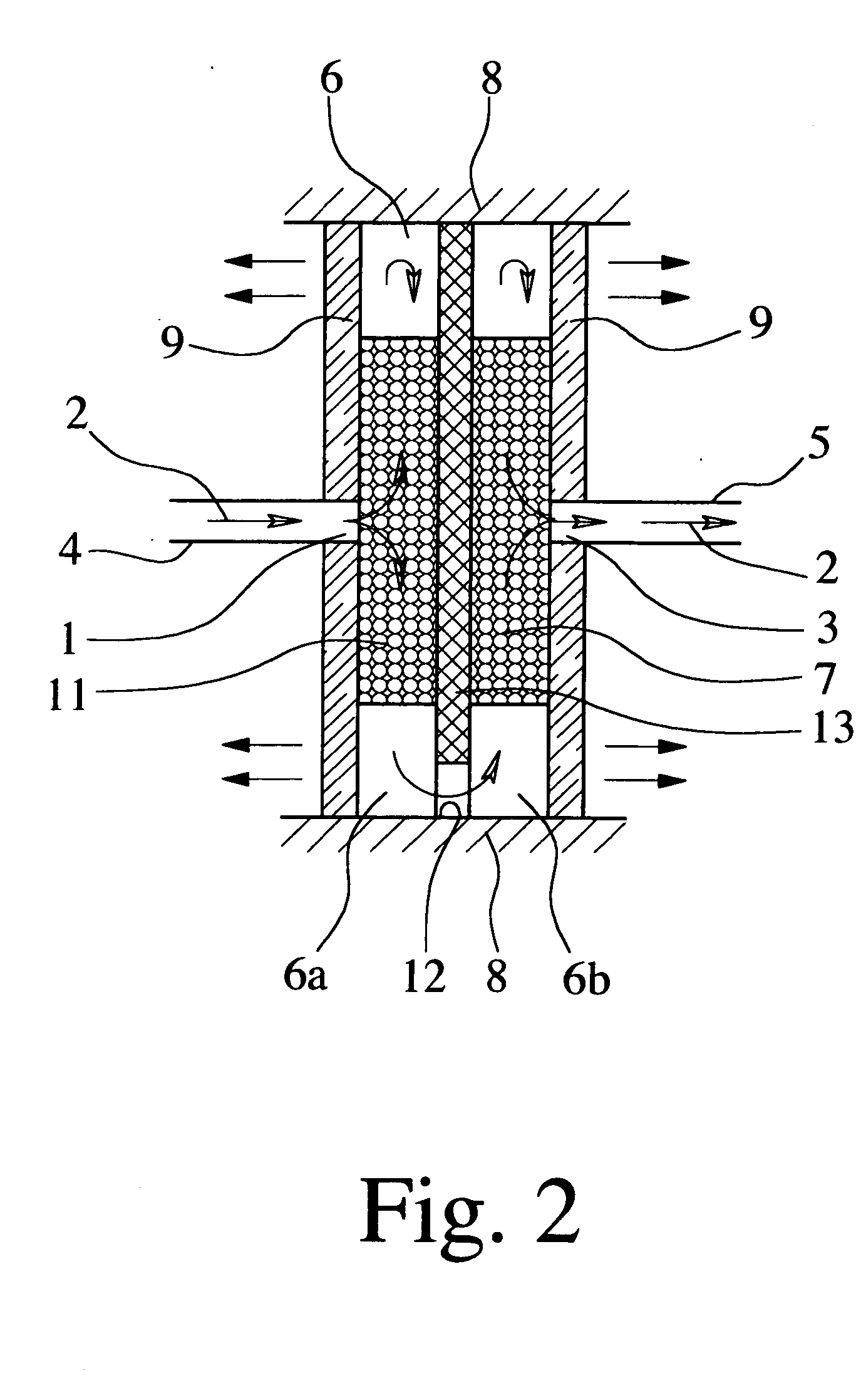 Process and device for separating and exhausting gas bubbles from liquids