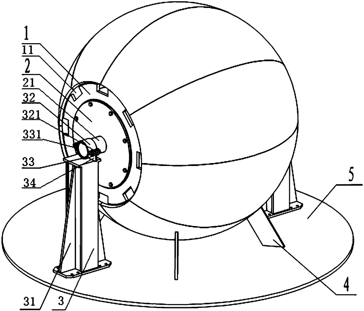 Large-scale spherical shell circular seam welding fixing fixture and method of using its circular seam welding