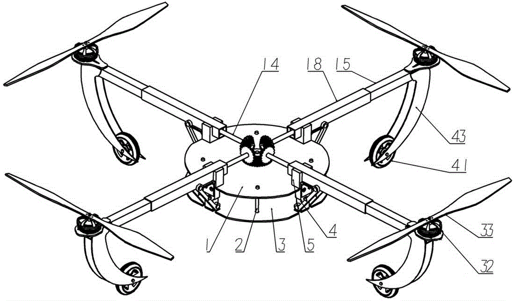 Retractable folding quad rotor