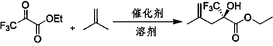 Method for preparing (R)-2-hydroxyl-2-trifluoromethyl-4-methyl-4-ethyl pentenoate under asymmetric catalysis at low temperature