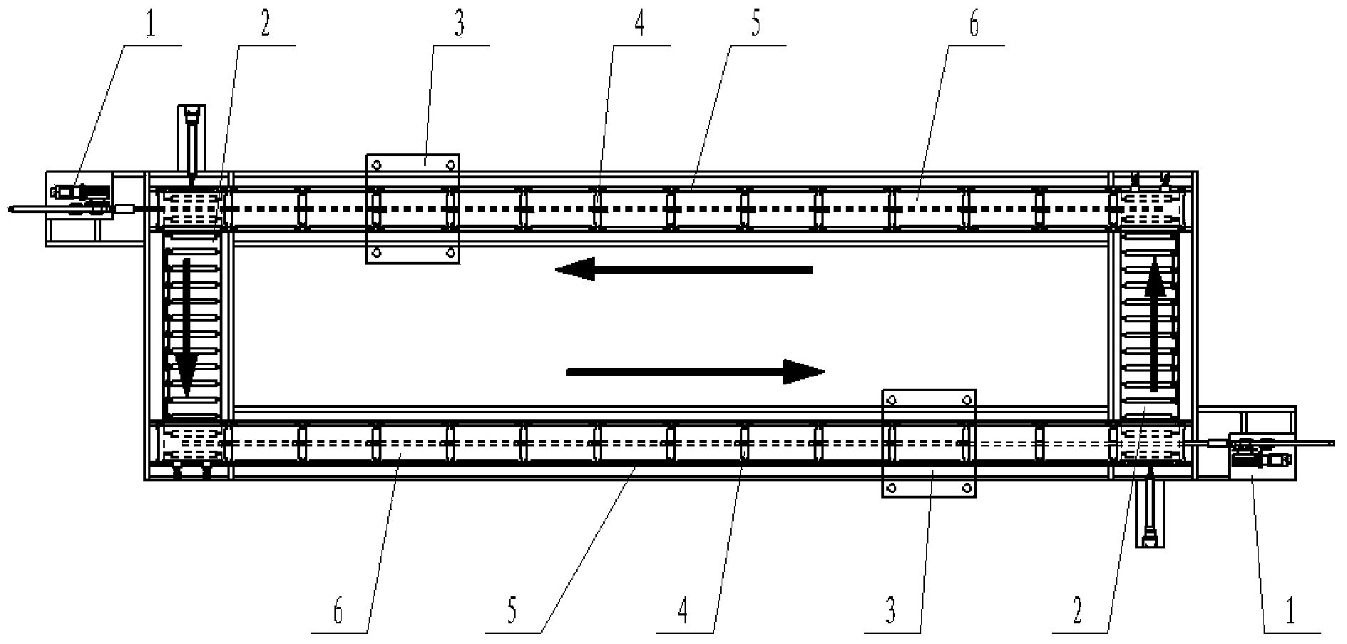 Horizontal die moving and circulating mechanism