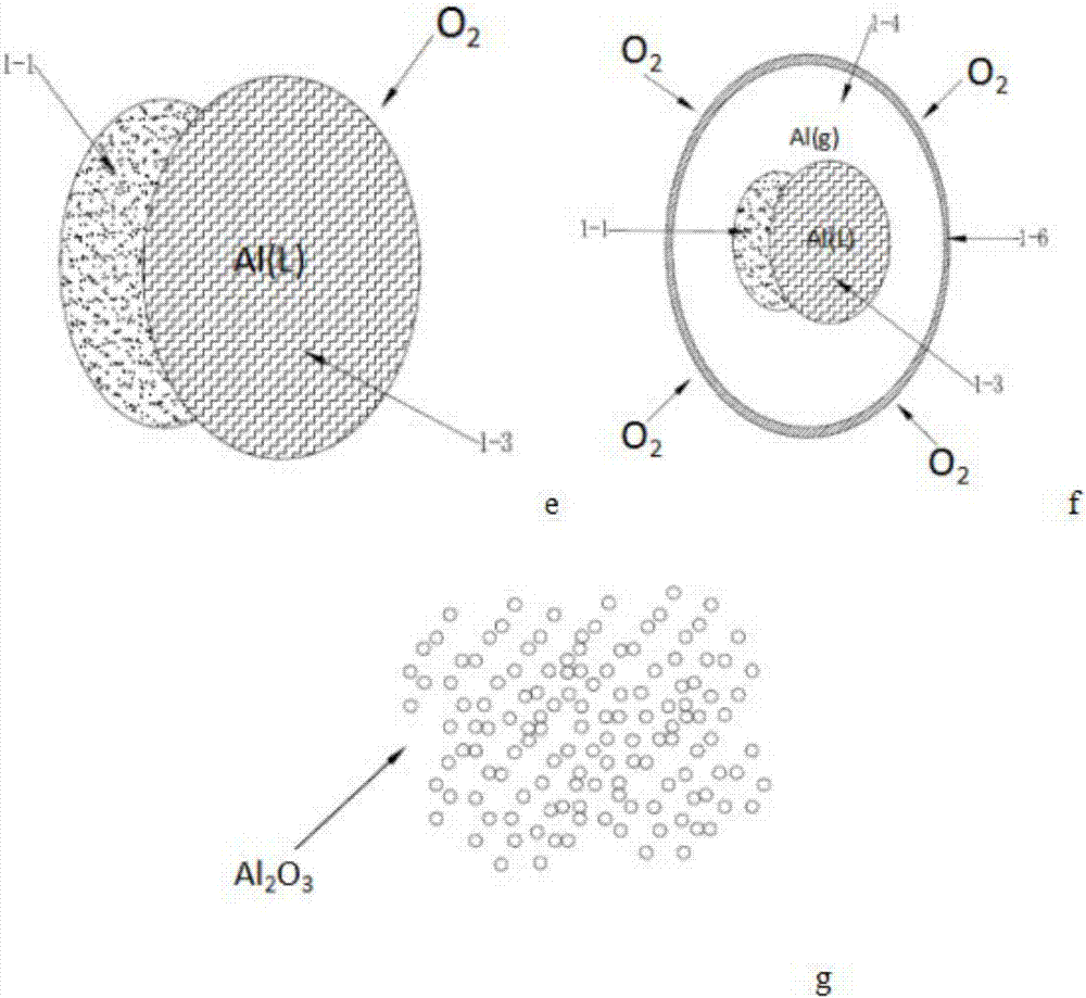 System used for combustion of aluminum powder or magnesium powder and recovery of product generated during combustion