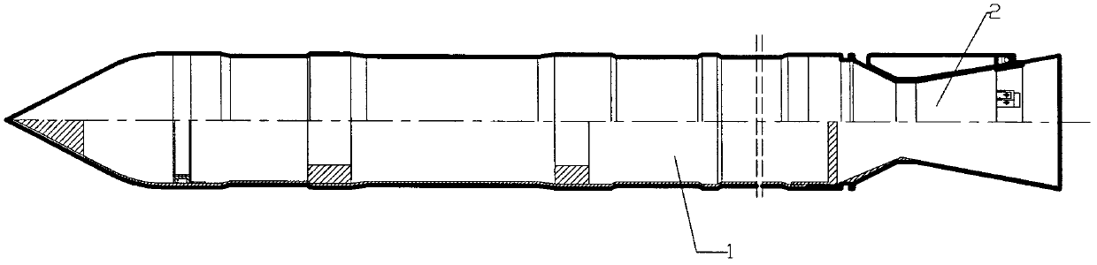 Large-caliber supersonic target projectile for testing or training