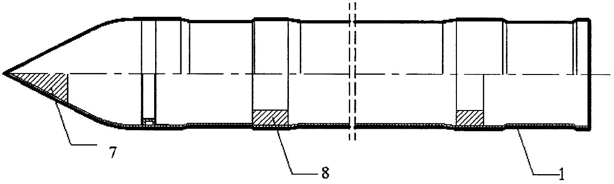 Large-caliber supersonic target projectile for testing or training