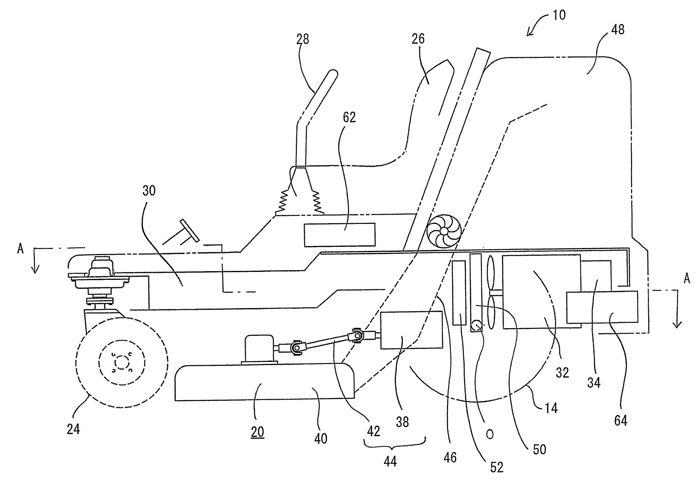 Riding lawnmower vehicle