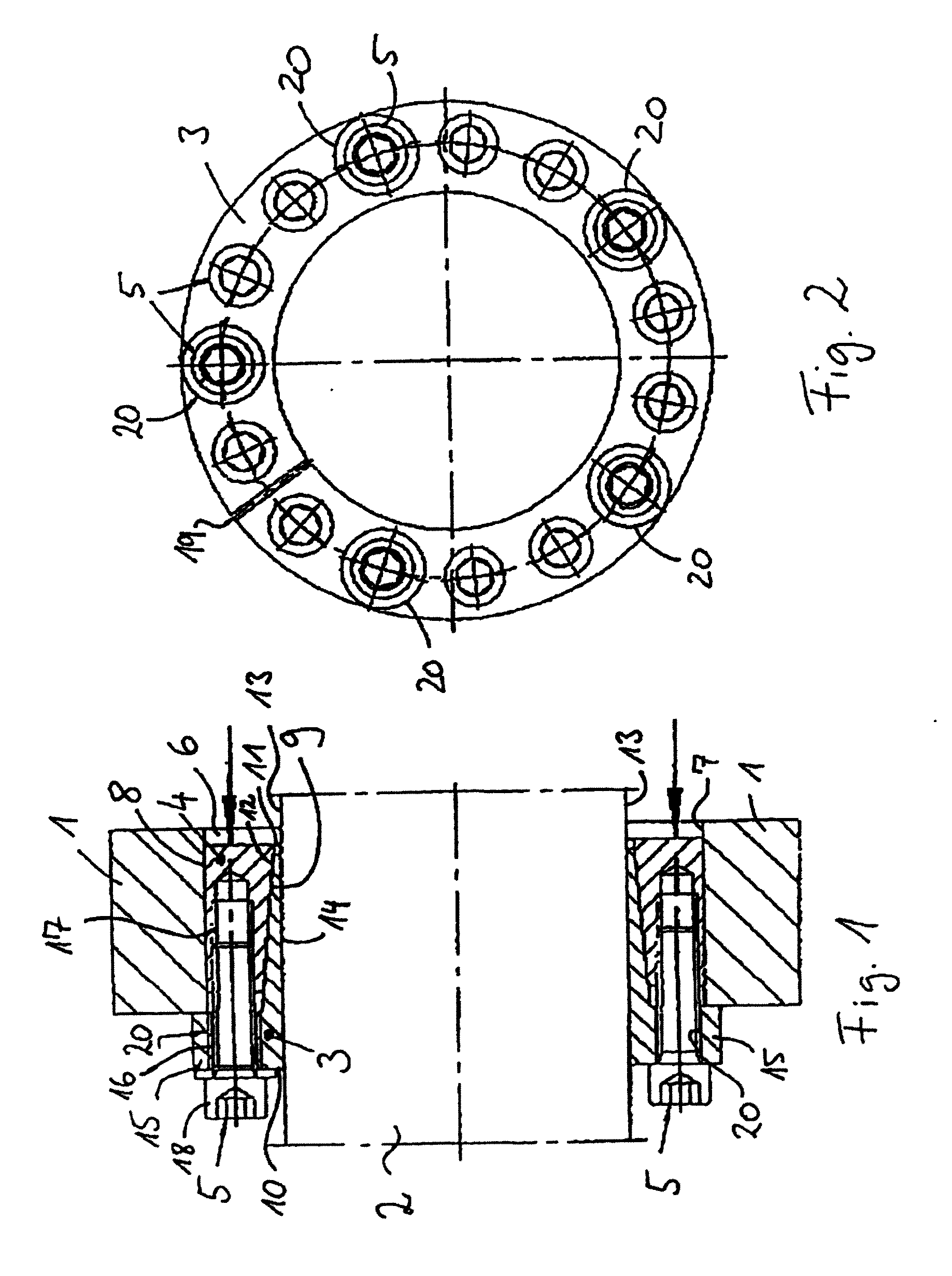 Clamping arrangement and ejector and conical ring for the same