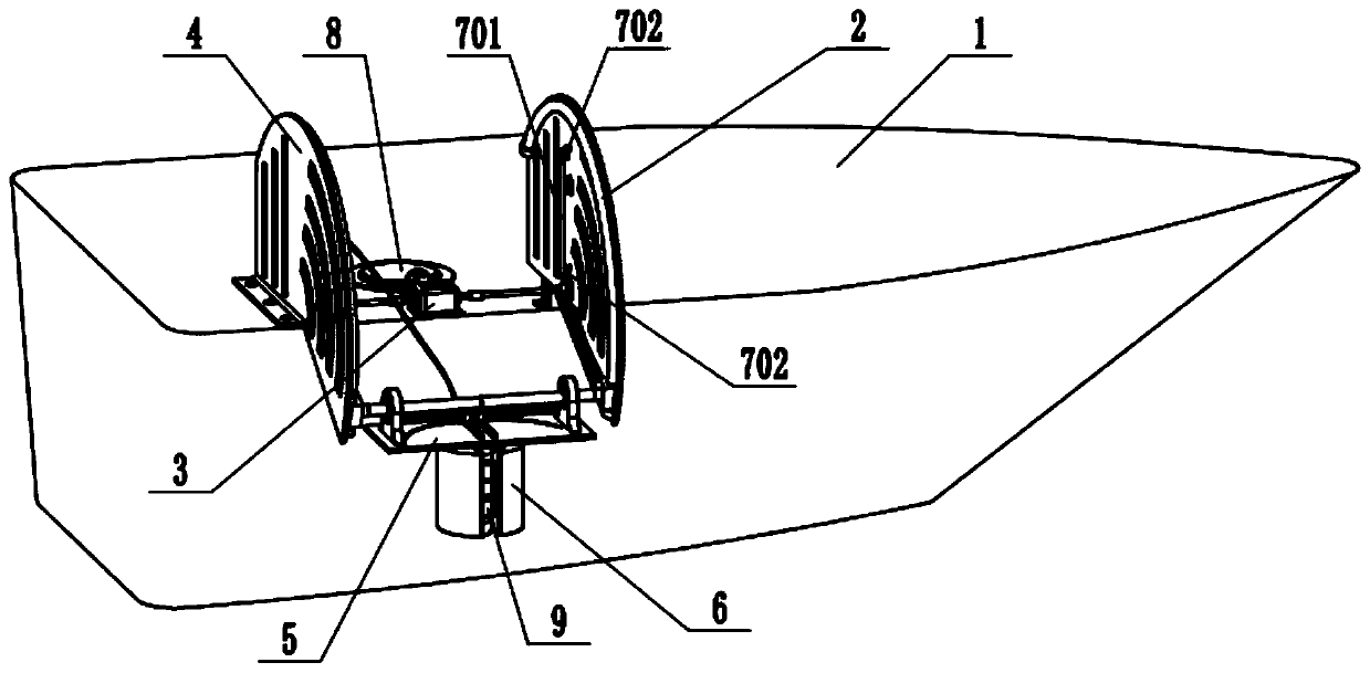 Underwater robot storing and releasing device