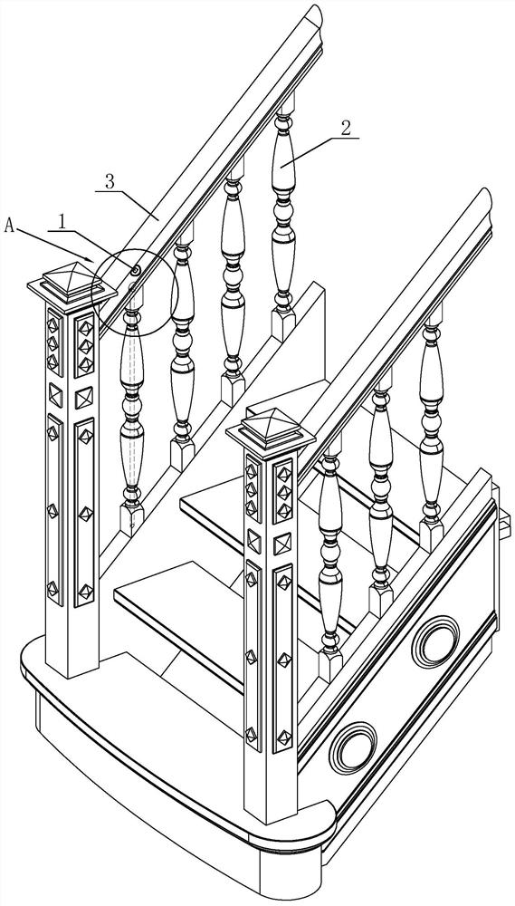 The method of placing the induction mahogany handrail and hidden induction components in the mahogany handrail