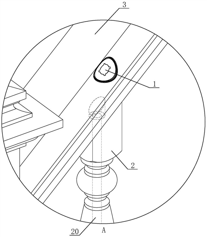 The method of placing the induction mahogany handrail and hidden induction components in the mahogany handrail