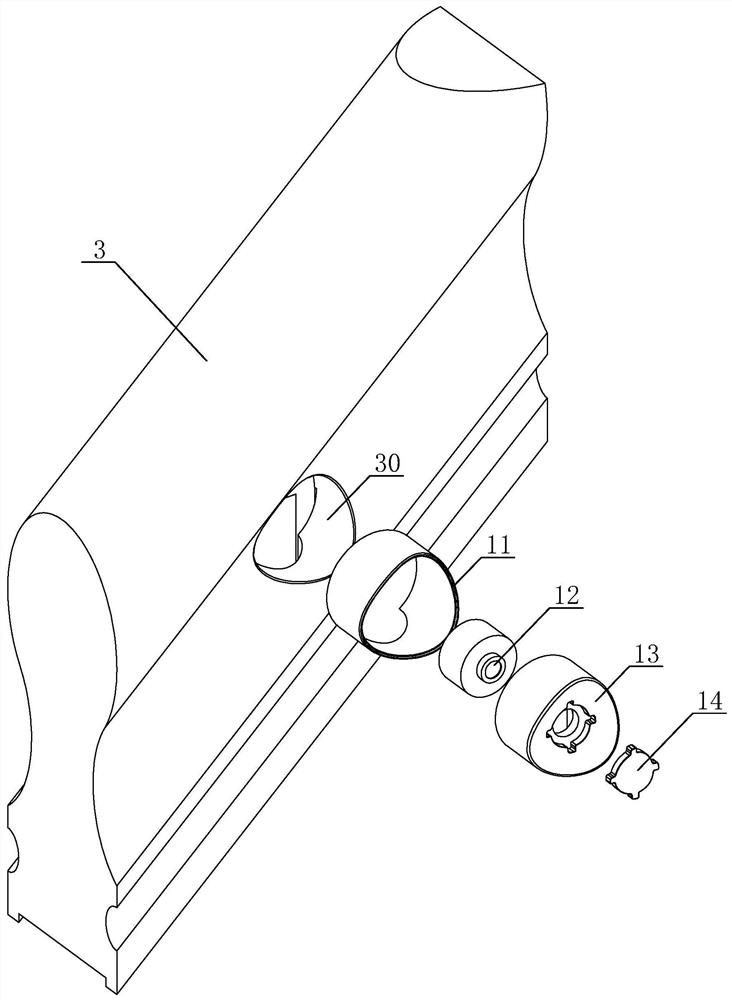 The method of placing the induction mahogany handrail and hidden induction components in the mahogany handrail