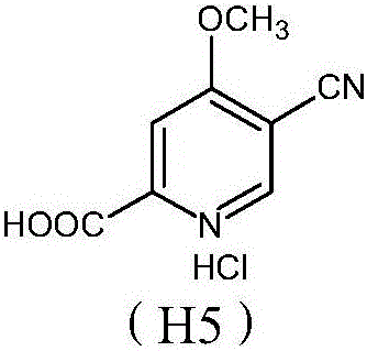 Preparation and application of hydrochlorides of 5-cyano-4-methoxy-2-picolinic acid