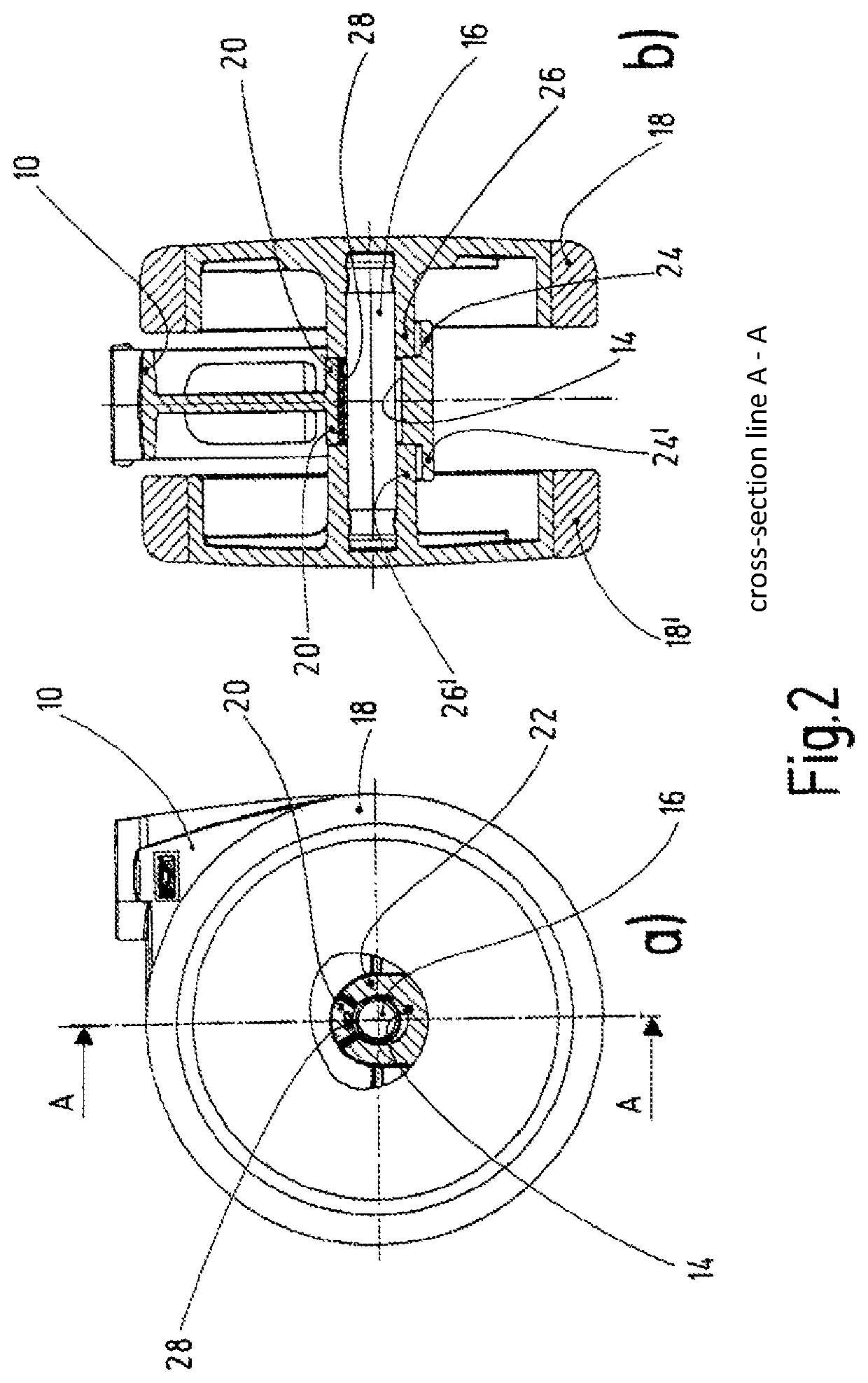 Caster with braking device