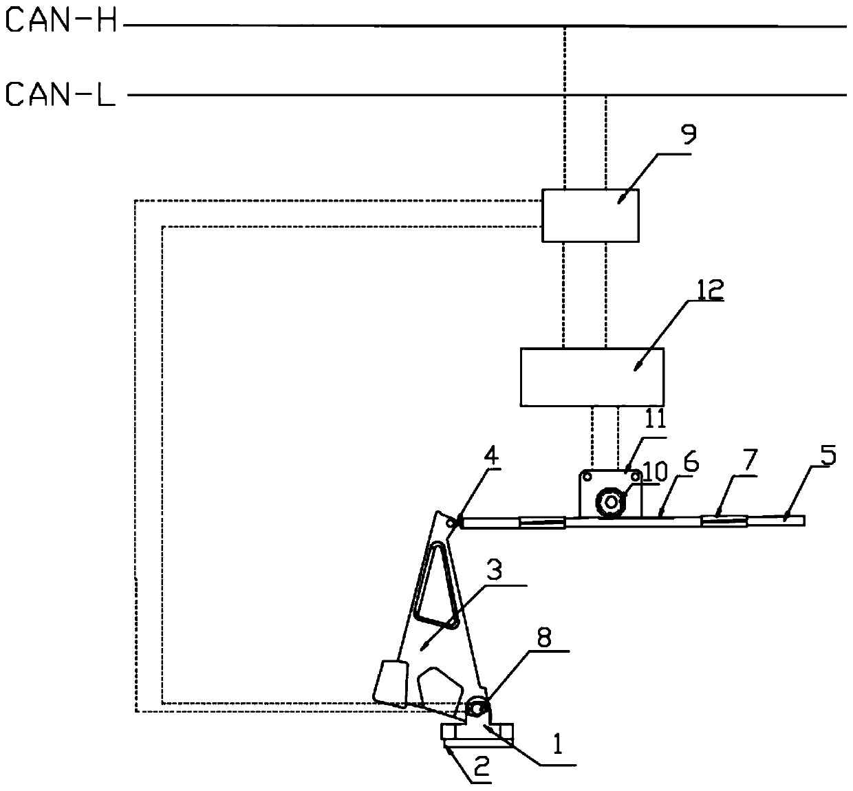 Driverless racing car accelerator pedal device