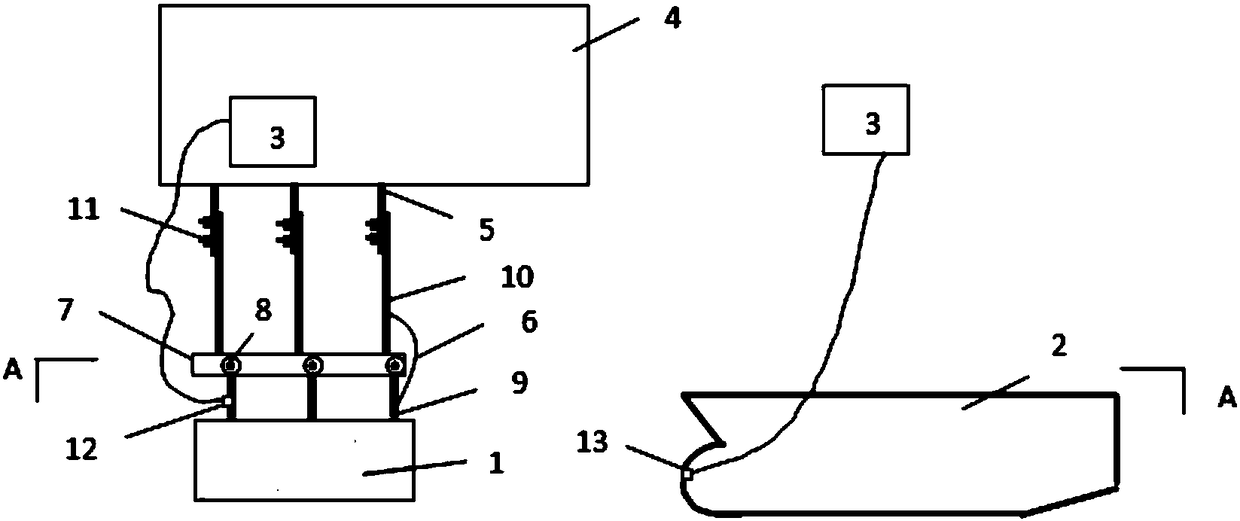 Ship ice model tank collision experiment device and experiment method