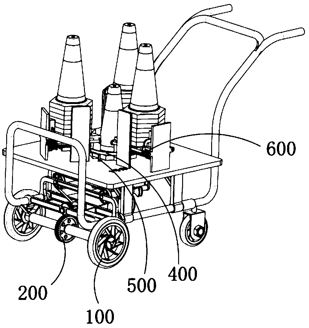 Method for quickly erecting roadblock onto road surface