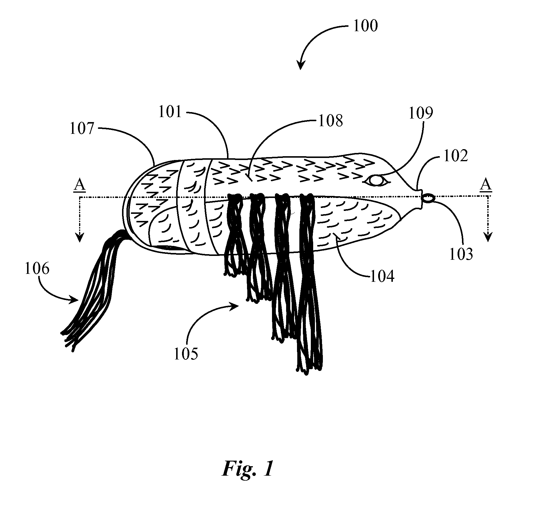 Fishing Lure Imitating Winged Prey