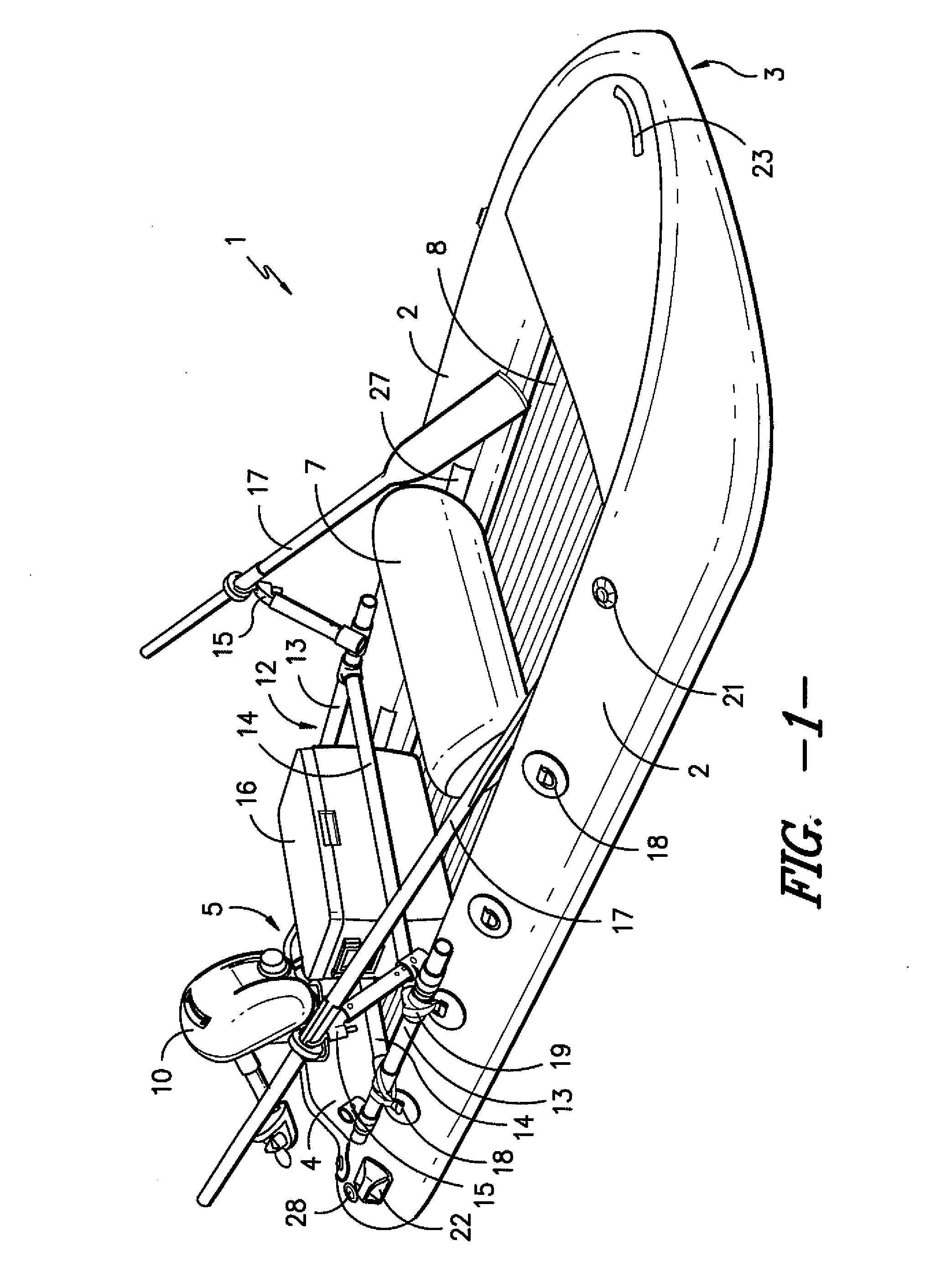 Convertible inflatable boat with stand up paddleboard