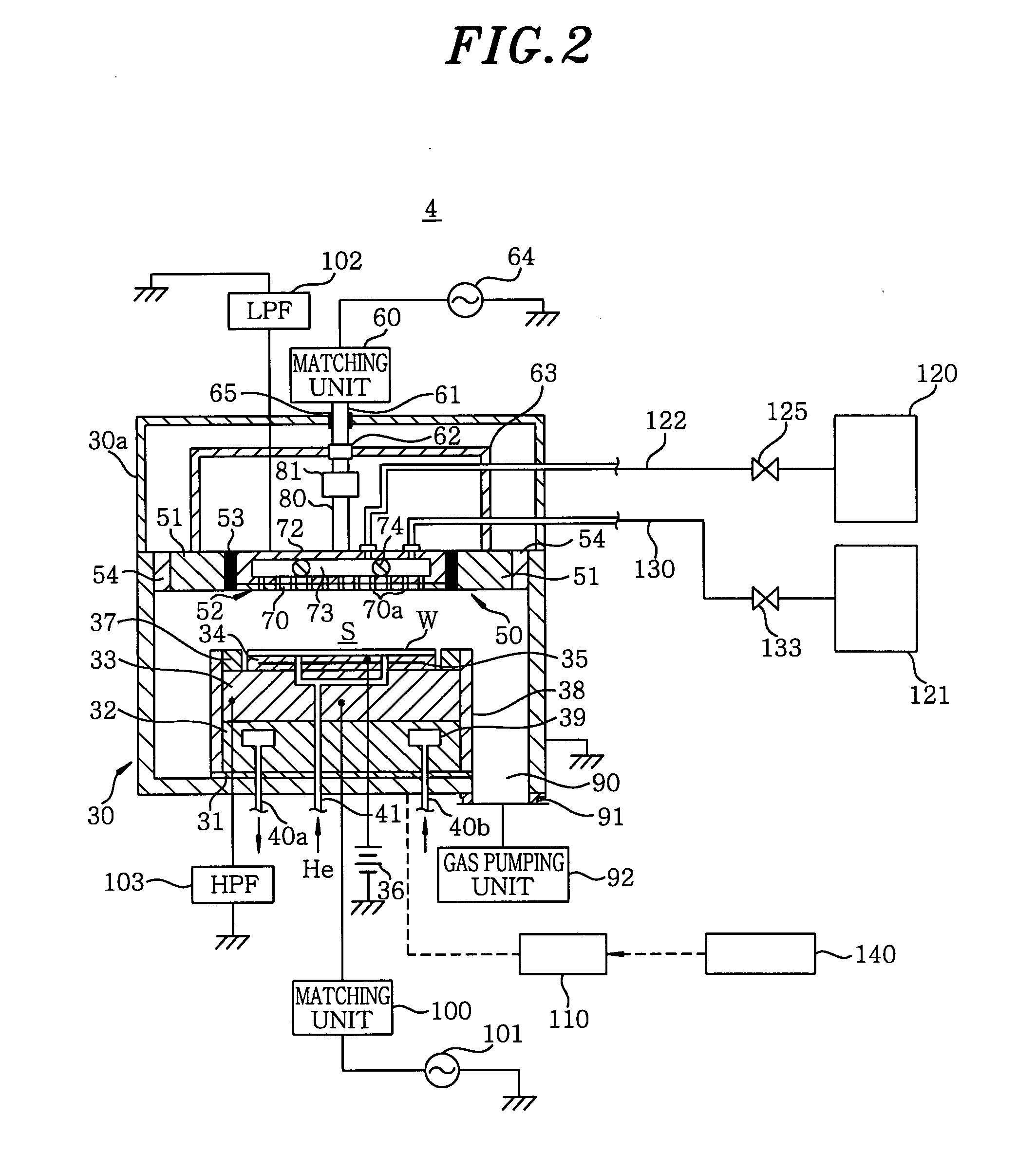 Gas setting method, gas setting apparatus, etching apparatus and substrate processing system