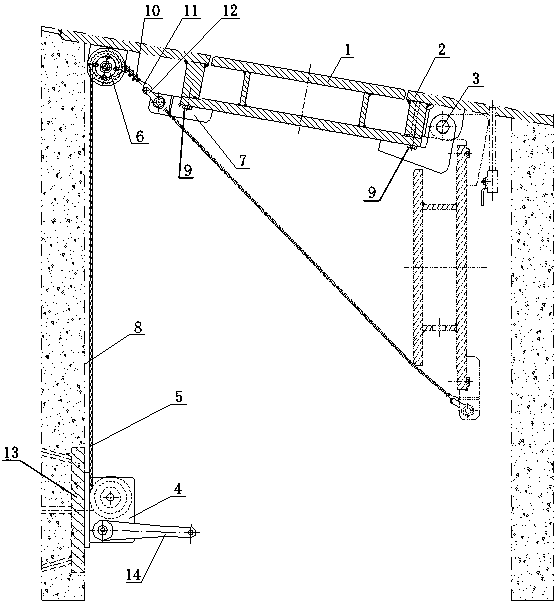 A switch device for the inlet door of the draft pipe of a tubular turbine