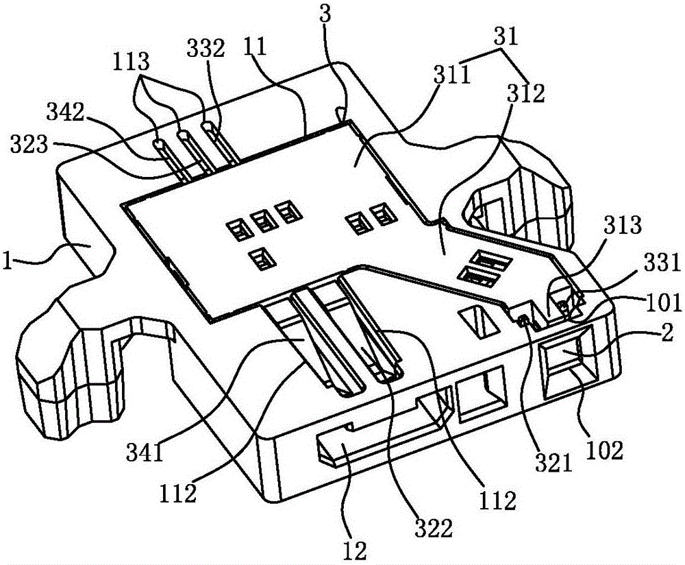 LED chip assembly structure and assembly method of smart label connector