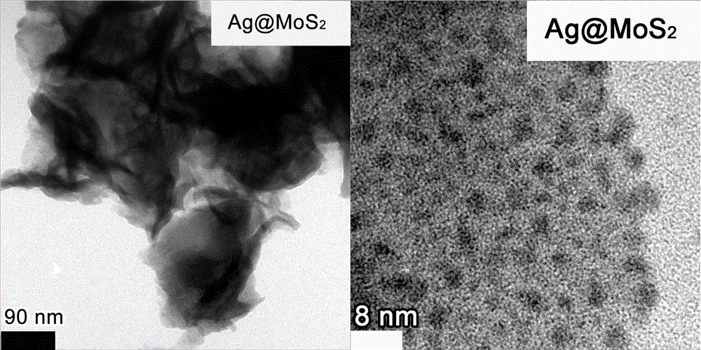 Supported two-dimensional layered molybdenum sulfide composite material and preparation method and application thereof