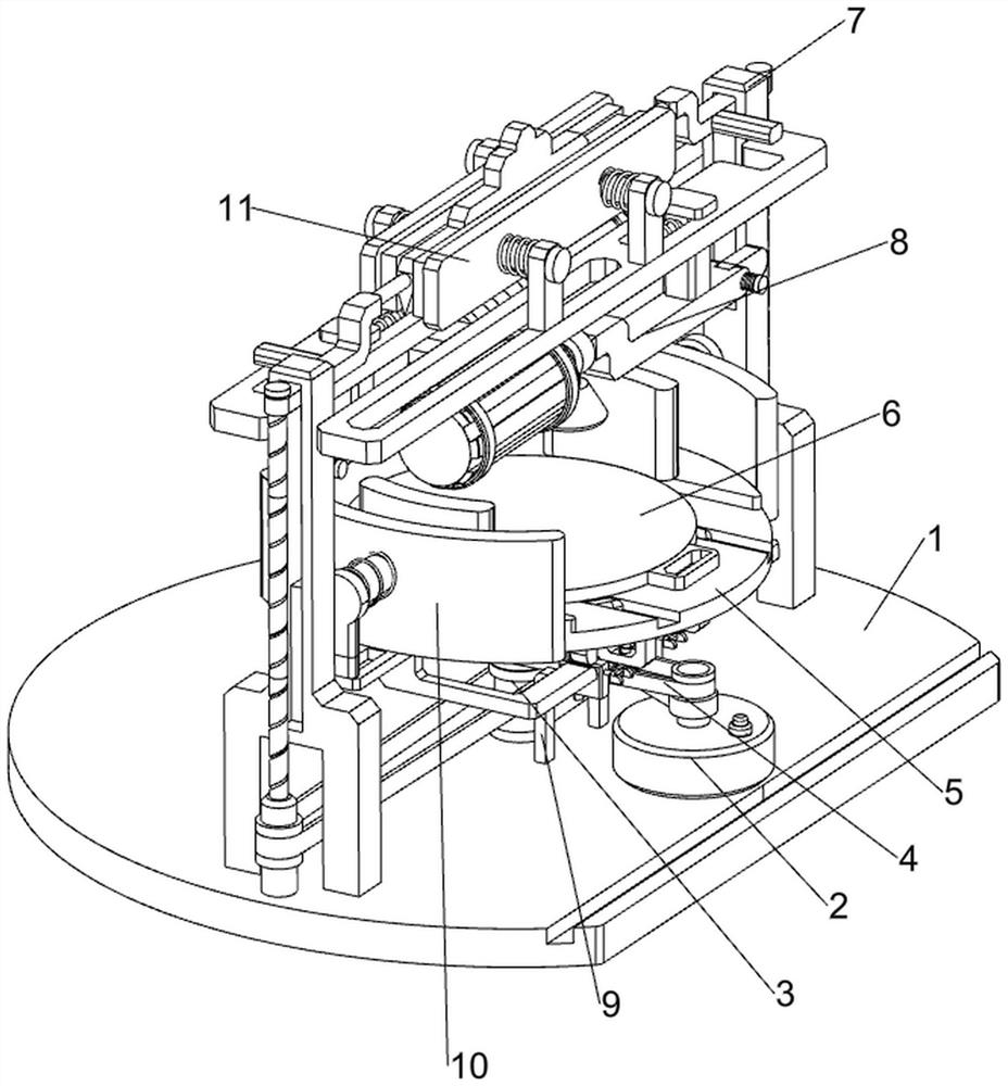 Automatic smearing and rotating equipment for round cakes