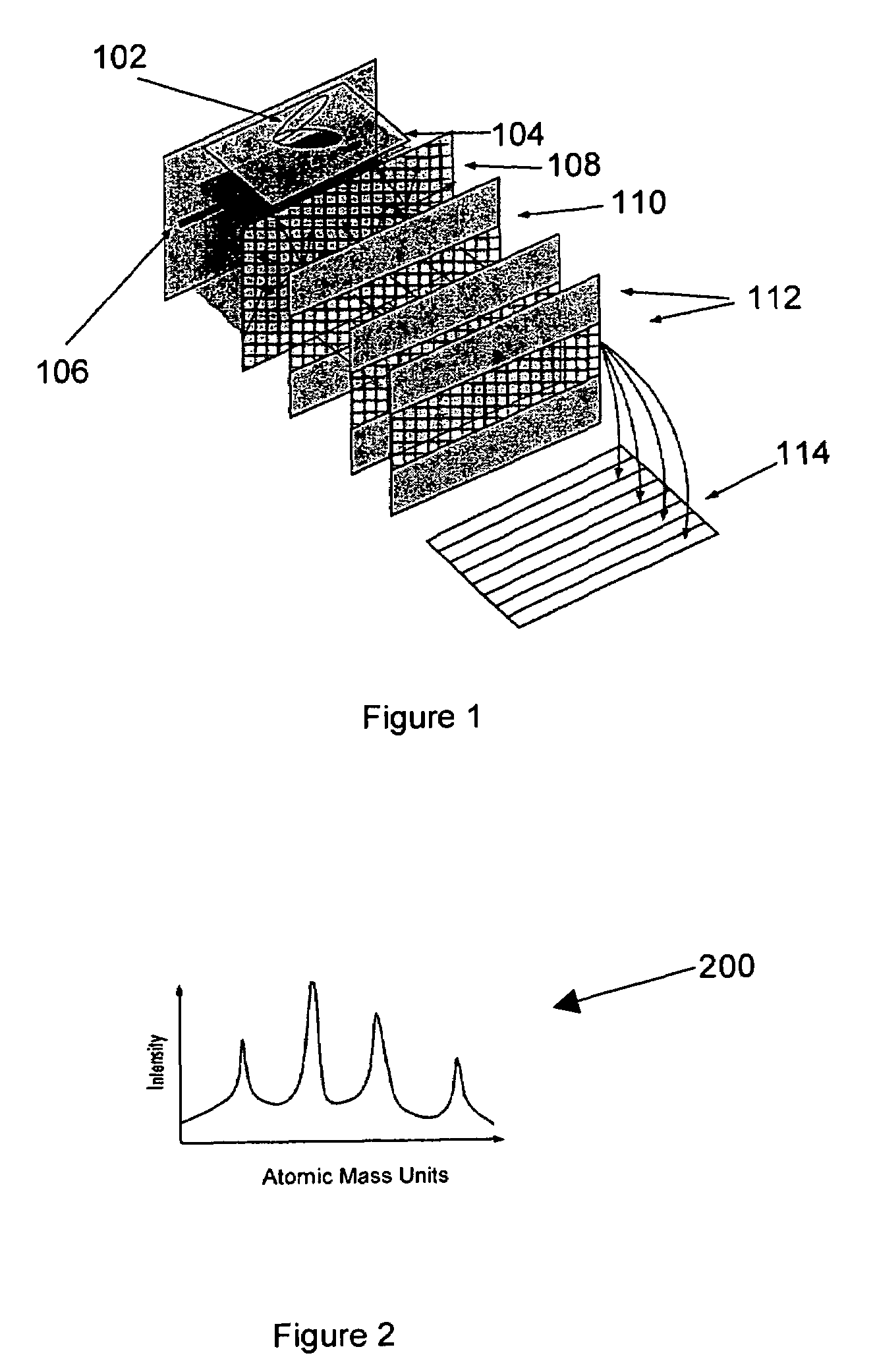 Coded mass spectroscopy methods, devices, systems and computer program products