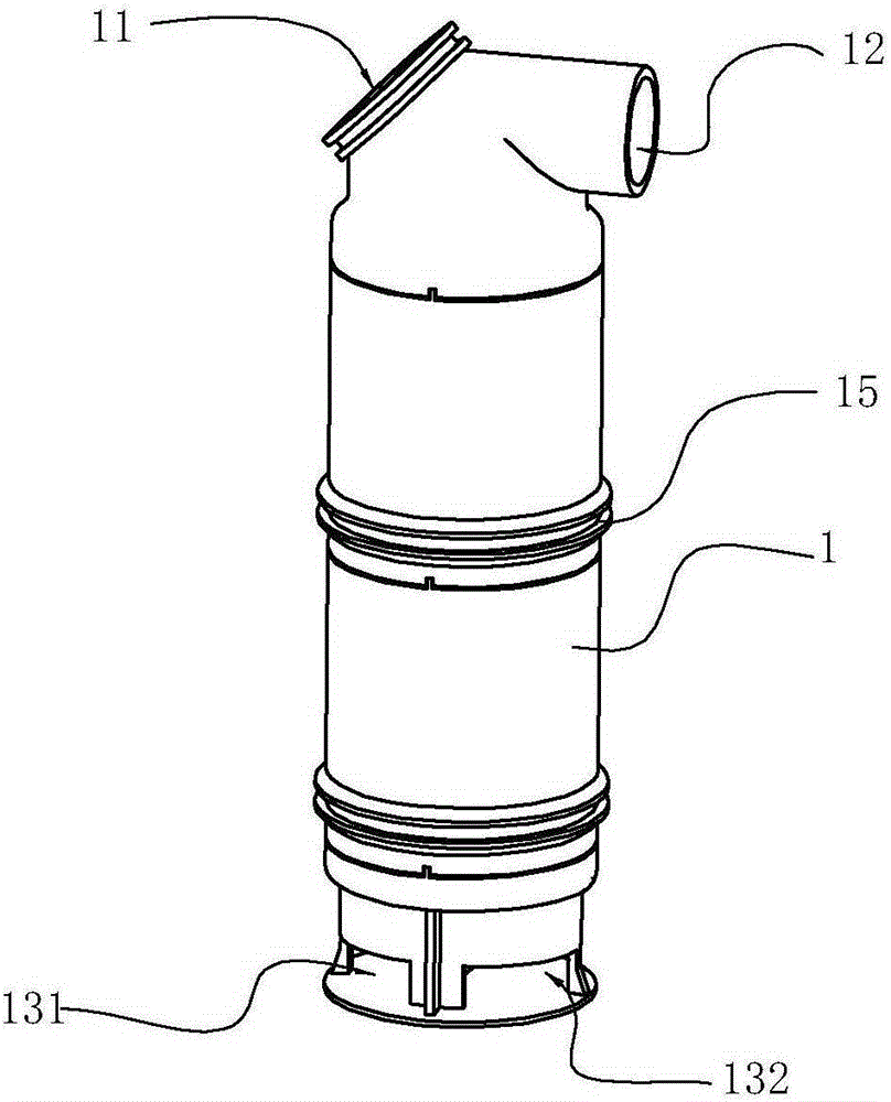 A gas-liquid separation device and a hard surface cleaner with the gas-liquid separation device