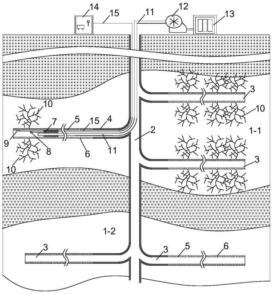 Method for promoting vertical shaft shale gas exploitation through horizontal multilateral well burning explosion fracturing