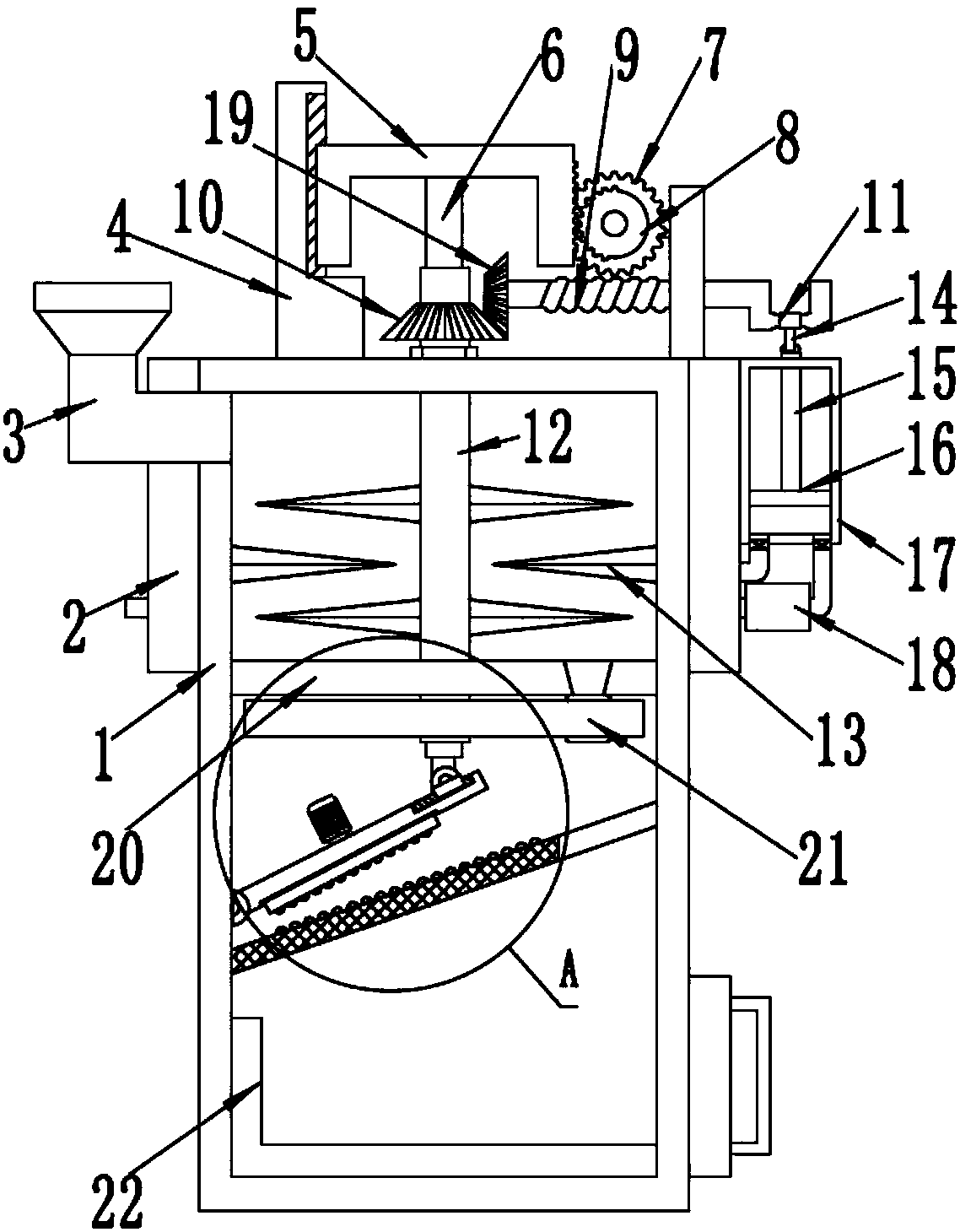 Efficient grinding device for ore machining